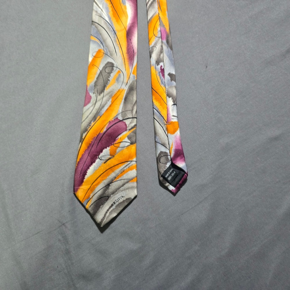 J. Garcia Necktie Mens OS Orange Purple Last Chance Collectors Edition Silk Tie